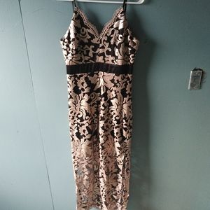 Rose Gold/Black lace dress
